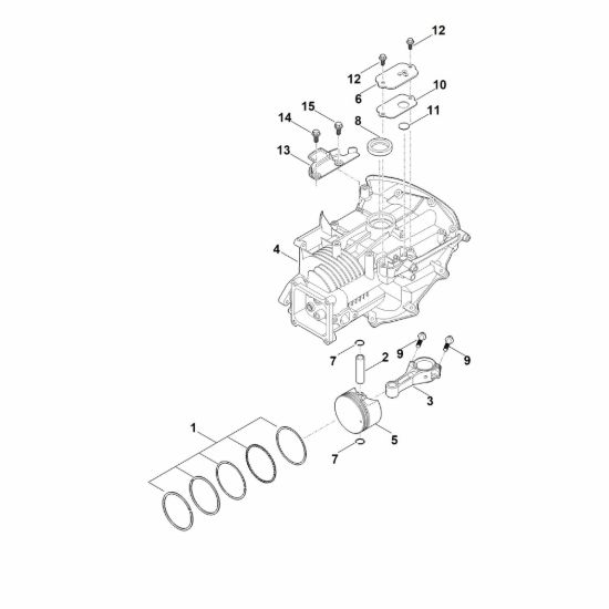Picture of C - Carter motore, pistone e biella EVC 200.3 C (EVC200-0005)